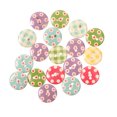 thumbnail image 5 of 500 botones de madera multiusos, base de color primario de moda, 2 agujeros, botón de costura decorativo para suministros de manualidades DIY, punto a cuadros, 15 mm/0,59 pulgadas, 5 of 5