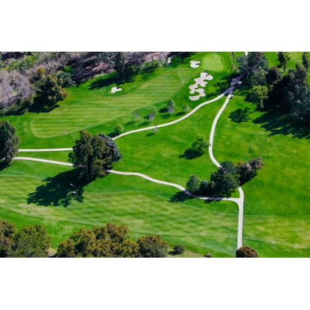- Triangular aerial view of Ojai Valley Inn Country Club Golf Course in Ventura County Ojai CA Poster Print by Panoramic Images
