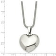 thumbnail image 4 of Chisel Stainless Steel Polished Hollow Puffed Heart 20in Necklace, 4 of 4