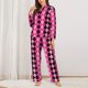 thumbnail image 2 of Balery pink and black argyle Conjunto de Pijama con Estampado para Mujer, Conjunto de Dos Piezas con Manga Larga, Ropa de Dormir Suave con Bolsillos, Pijamas Cómodos-Large, 2 of 7