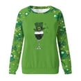 thumbnail image 4 of St Pattys Shirts Women Santa Hat Wine Glass Shirt Green Irish Shamrock Print Sweatshirt Long Sleeve Crewneck Pullover Tops, 4 of 5