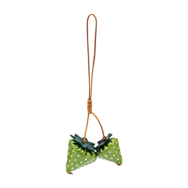 Lindo llavero de cuero sintético para bolso, accesorio para coche, para decorar carteras y bolsos. Verde