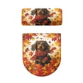 thumbnail image 5 of HELLHERO Leaves Dachshund Soft Dustproof Set of 2 with Fits All Toilet Shapes Bathroom Toilet Cover Set Non-Slip, 5 of 8