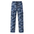 thumbnail image 5 of uvwlwu Kids Boys Camo Print Long Cargo Pants Elastic Drawstring Waist Casual Bottoms with Large Side Pockets for Outdoor Activities,13-14 Years, 5 of 5