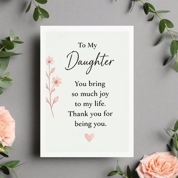 Greeting Card for Daughter - Floral Design with Heartfelt Message of Joy