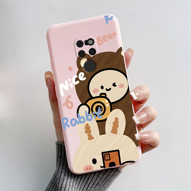 Case For Huawei Mate 20 Pro Coque Cute Rabbit Panda Cover Slim Soft Silicone Phone Case For Huawei Mate20 Pro 20Pro Fundas Capa Pink-L01 For Mate 20