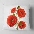 thumbnail image 2 of Designart Close Up View of Poppy on White - Floral Throw Pillow - 18x18, 2 of 5