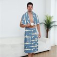 thumbnail image 7 of Colevkie 2 Pieces Bath Wrap Set for Men Bath Skirt & Shower Towel Soft Adjustable Beach Towel Wearable Shower Skirt for Home Bathroom Sauna Printed Sharks Pattern, 7 of 7