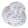 thumbnail image 3 of Easygdp Flamingo and Pineapple Double-Sided Reflective Fisherman Hat for Outdoor and Night Walking, Unisex, 3 of 9