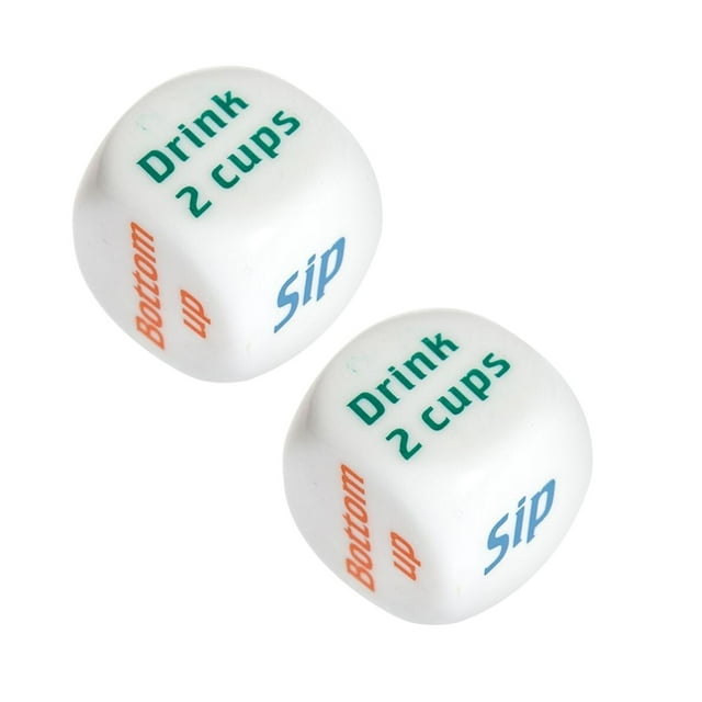 Dvkptbk 2Pcs Party Dice Wagers Game Dice,Friends Dinner Creative Dice (Random Color)