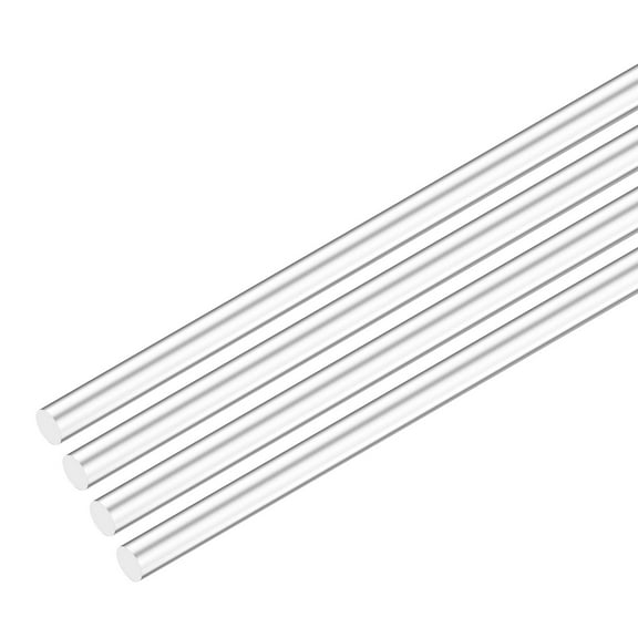 Uxcell 4-Pack Acrylic Round Rods, 11.8 x 0.2 Inch/ 300 x 5 mm Clear Acrylic Dowel Rods Sticks Plastic Sticks Strip for DIY Crafts Lighting Gardening Decorations