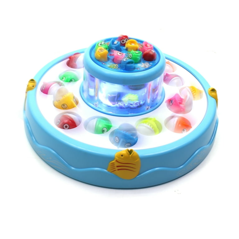 Playworld Let's Go Fishing! 2 Spinning Fishing Pond with Sounds 26 Fish - Blue