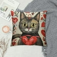 thumbnail image 2 of Nawypu  Valentines Day Pillow Cover Cat Hearts Be Mine Decor Holiday Farmhouse Pillow Case Gifts Decoration for Home Sofa Couch, 2 of 5