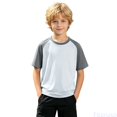 thumbnail image 2 of Fozruso Boys Summer Short Sleeve T Shirts Basic Casual Crewneck Tee Tops School Uniform for Kids, 2 of 7