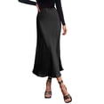 thumbnail image 2 of STAOEDU Womens Satin Skirts Casual Silk Midi Skirt High Waisted Long Skirts Zipper Elegant Work Skirts, 2 of 6