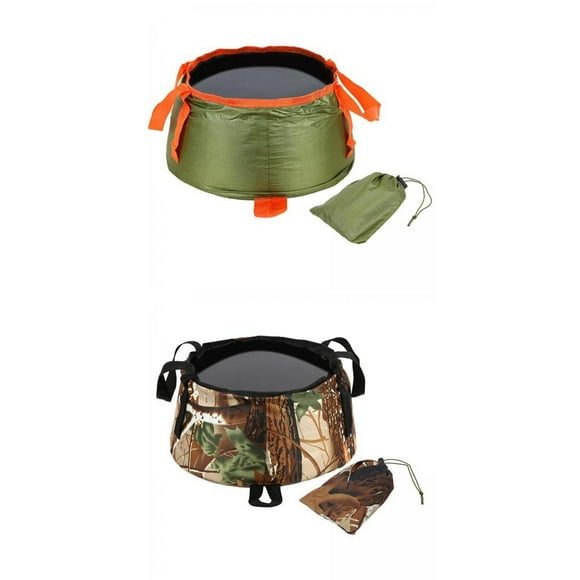 Cubo Plegable de 2 Uds Sunnimix para Acampar con Bolsa de Transporte Lavabo