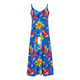thumbnail image 5 of Staron Robes d'Été pour Femmes en Liquidation à Moins de 10 $ Floral Tendance Ample Robe d'Été Sans Manches Col en V Boho Bretelles Spaghetti Été Décontracté Plage Fête Robes, 5 of 5
