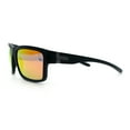 thumbnail image 6 of Polarized Mens Rectangle Plastic Sport Horn Rim Sunglasses Matte Black - Orange Mirror, 6 of 8