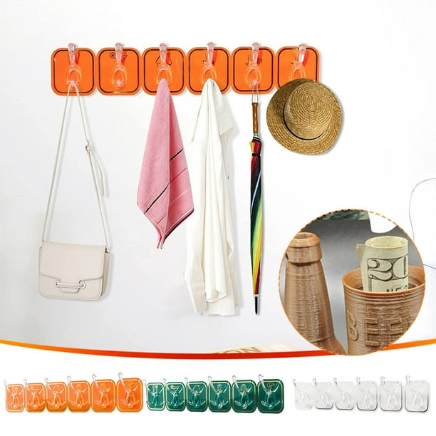 onlyliua Ofertas Semanales Adhesivos Continúan, Puertas de Tiras, Ganchos para Colgar Ropa En La Pared con Perforación, Adhesivo Fuerte, Soportes para Colgar Sin Dejar Rastro, Cocina de Plástico