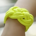 thumbnail image 2 of Hecho A Mano Grueso Fluorescente De Cuerda Tejida De Amarilla Zulema  Pulsera fluorescente, 2 of 6