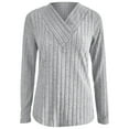 thumbnail image 4 of EDFBUYKRS Women's Casual Bohemian V-Neck Long-Sleeved Ruffle Sleeve Blouse Loose Shirts Xl, 4 of 5