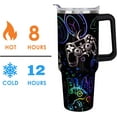 thumbnail image 5 of Cool Gamer Gifts for Men 40 oz Tumbler with Handle Straw Lid 40oz Gaming Gifts for Gamer Double Stainless Steel Insulated Cup Gamer Travel Coffee Mug Gamer Room Decor, 5 of 6