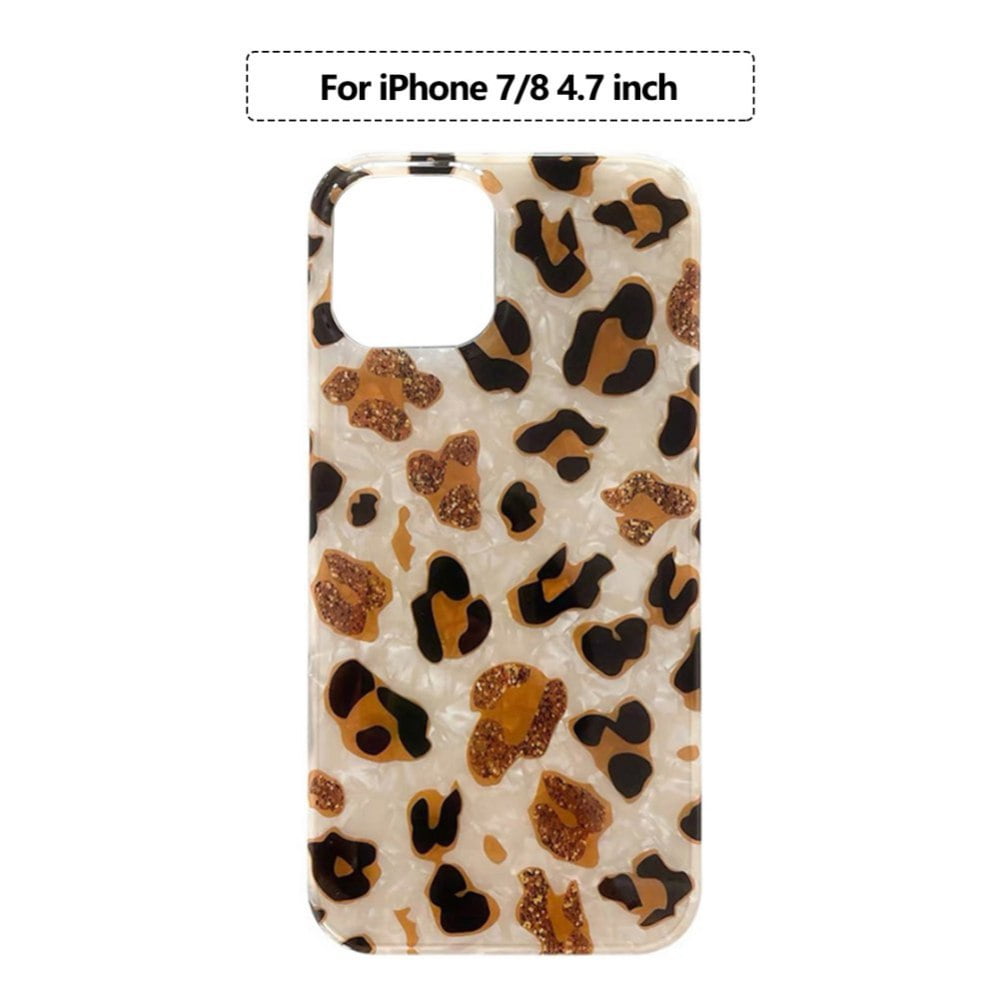Leopard Case Compatible With Iphone 7 Plus 8 Plus Case Translucent Animal Print Light Brown Cheetah Soft Silicone Cover For Women Girls Walmart Com