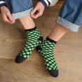 thumbnail image 3 of Fuzoiu Green Argyle Plaid Print Adult Socks, Crew Moisture-wicking Socks, Unisex Cushion Crew Socks,Casual Sports Ankle Socks, 3 of 7
