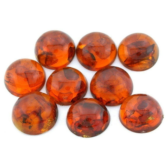 ONE 14mm Round Faux Baltic Amber Cab Cabochon Gemstone Gem Stone EBS3844
