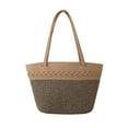 thumbnail image 1 of ‌Yatlte 11x10in Woven Straw Beach Bag - Cotton Rope Tote with Zipper Pouch for Vacation Essentials, Water-Resistant Boho Handbag for Pool/Weekend/Market‌, 1 of 7