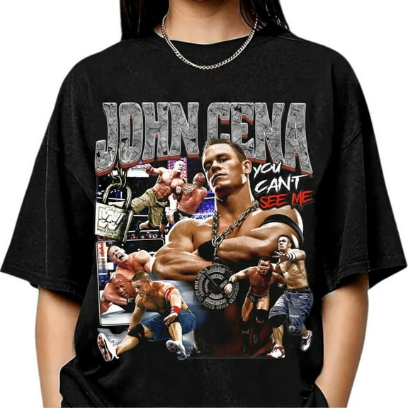 John Cena Bootleg Collage T-Shirt, Vintage Pro Wrestling Fans Gift Shirt, Retro Wrestling Graphic Tee