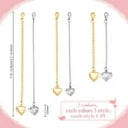 thumbnail image 2 of 6pcs Extension Chain Necklaces with Heart Charms 3~5 inch Gold Silver Bracelet Chain Extenders with Lobster Clasps, 2 of 5
