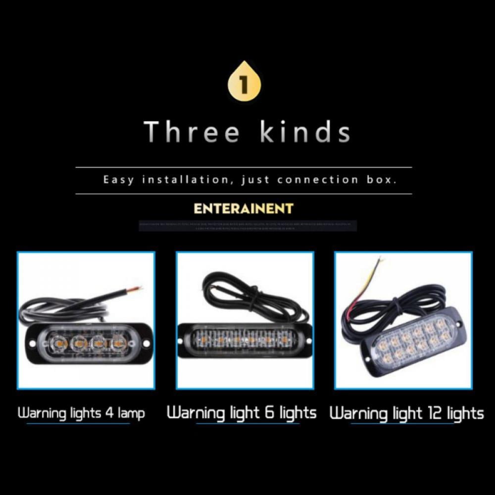 Buy 4 LED Strobe Warning Light Strobe Grill Flashing Breakdown ...