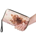 thumbnail image 2 of Renewold PU Leather Wallet for Women Coin Bag with Wrist Strap Cash Card Holder Coins Pouch for Adults Women Ladies, Highland Cow Cherry Blossom, 2 of 7