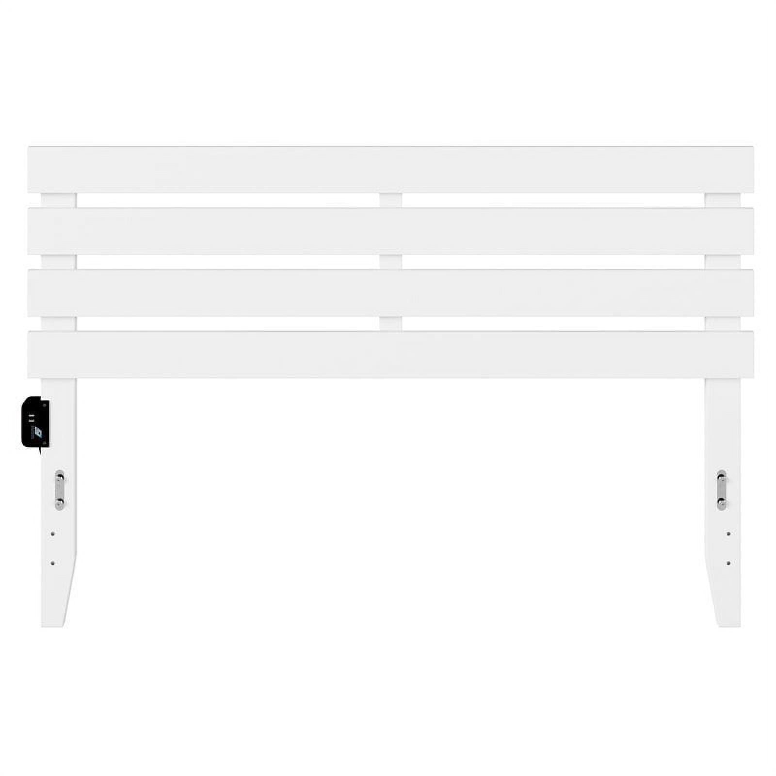 Oxford Queen Headboard in White with USB Turbo Charger