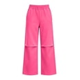 thumbnail image 6 of Falkdiz Warm Sweatpants for Girls Winter Straight Leg Pockets Loose Pantalones Outdoor Trendy Relaxed fit Elastic Waist Girls Pants Open Bottom , Hot Pink , Size: 12-13 Years, 6 of 8
