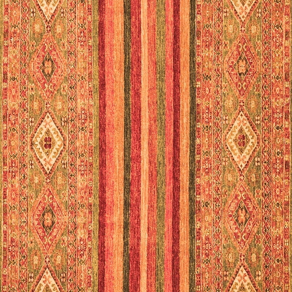 Ahgly Company Indoor Square Abstract Orange Modern Area Rugs, 4' Square