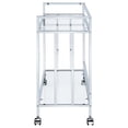 thumbnail image 4 of Cara 2-tier Rectangular Glass Shelf Metal Bar Cart Chrome, 4 of 9
