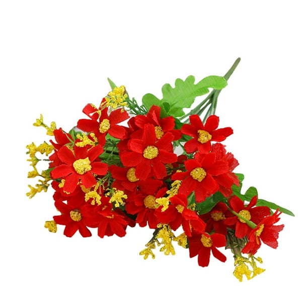 Floricultura al aire libre 28 cabezas de orquídeas saltarinas 7 flores decorativas de seda Flores pequeñas frescas de plástico