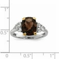 thumbnail image 5 of Sterling Silver Sterling Silver & Smoky Quartz and White Topaz Ring Size 6, 5 of 6