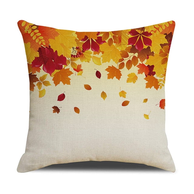 Wosthever Funda de almohada Funda de almohada de hoja de arce Acogedor al tacto Soporte de cintura de lino Cuadrado Artículo para el hogar Type3 NO3