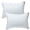 White with Satin Stripes, variant on Kinder Fluff Kids Pillows, 2-Pack, Ages 7 , Soft Hypoallergenic Down Alternative Fill, 300TC Cotton, 16x24 in, White