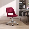 thumbnail image 2 of Vinsetto Armless Office Chair Swivel Computer Desk Chair, Red, 2 of 10