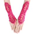thumbnail image 4 of MEICHEN Women's Solid Color Fingerless Gloves Elegant Lace Hollow Out Sequin Decor Gloves for Wedding Party, 4 of 4