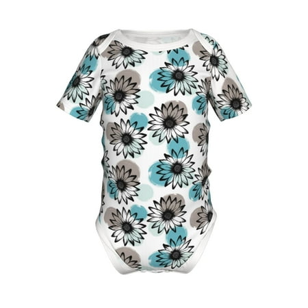 

Junzan Watercolor Sunflower Print Short-Sleeve Baby Climbing Clothes Bodysuits for Infant One-Piece for Baby Boys & Girls Baby Clothes Baby Romper with Snap Closure-9M