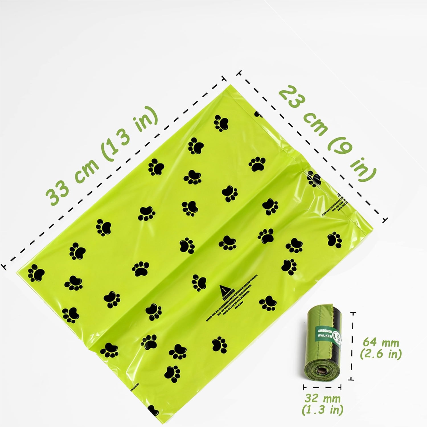 Greener 360 Pcs Poop Bags for Dog - Strong and Extra Thick, Completely Leak-Proof for Pet Waste Disposal (Green).