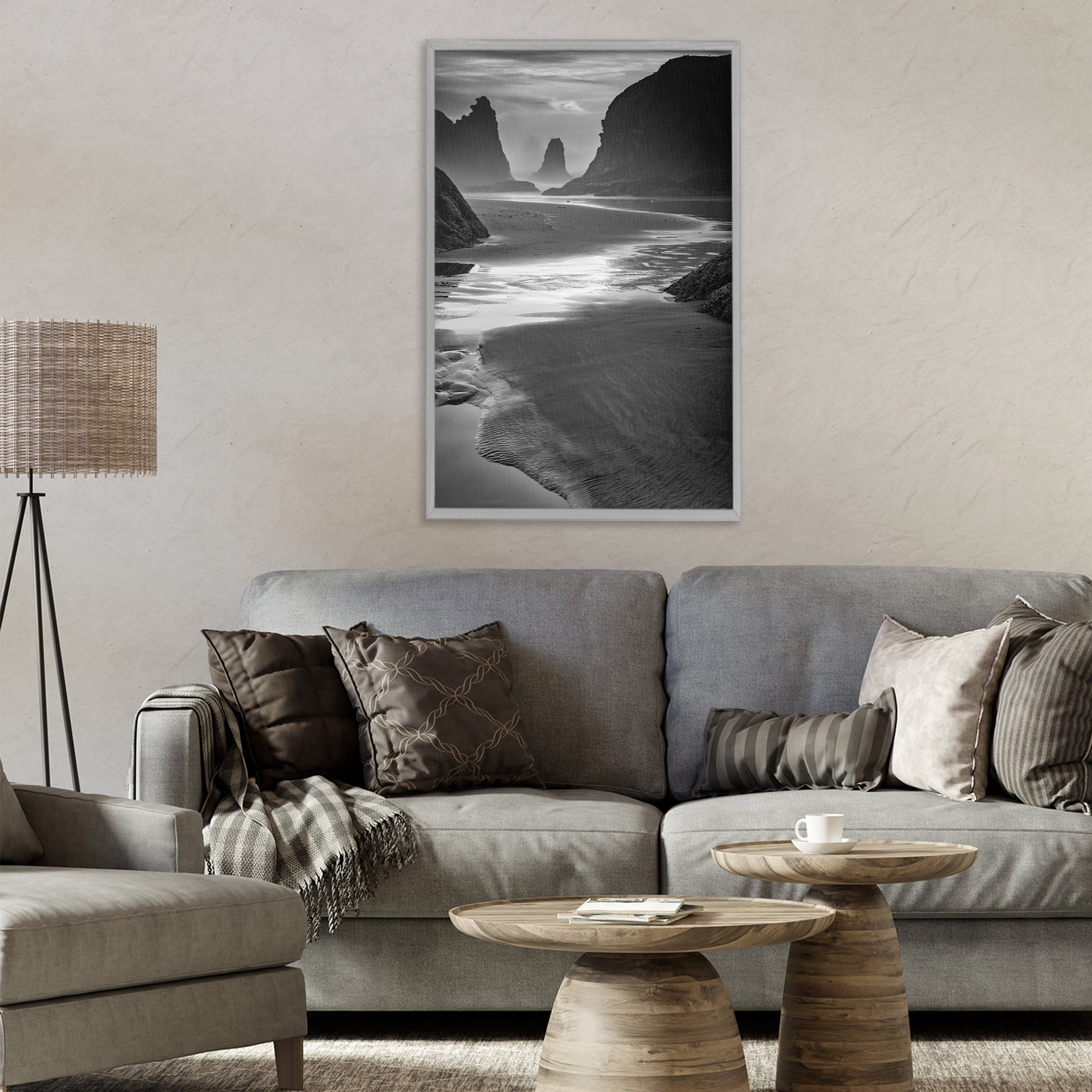 Stupell Industries Last Light On Bandon Beach Gray Framed Giclee Art, design by Rick Berk
