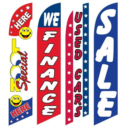 4 Advertising Swooper Flags Look Special Here We Finance Used Cars Sale