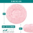 thumbnail image 3 of PetAmi Calming Dog Bed for Small Medium Dog Cat, Round Donut Dog Bed Washable, Fluffy Faux Fur Plush Cuddler Pet Kitten Cushion Bed, Anti-Slip, Fits up to 25 lbs, 23 inch, Pink, 3 of 9