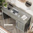 thumbnail image 5 of Vabches 47" Executive Desk with Charging Station and Storage, Farmhouse Wood Computer Desk with 2 Drawers & 1 Cabinet for Home Office, 5 of 7